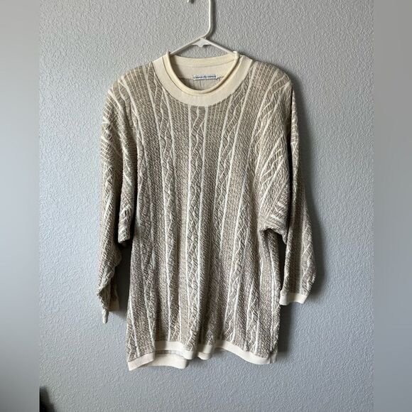 christian de castelnau Sweaters - Vtg 3d knit roll neck sweater small cotton blend